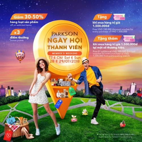 Hệ thống Parkson trên toàn quốc đã bùng nổ sự kiện Điểm Sale tháng 7, nổi bật là 2 ngày đặc quyền ưu đãi dành tặng các khách hàng thành viên Parkson.