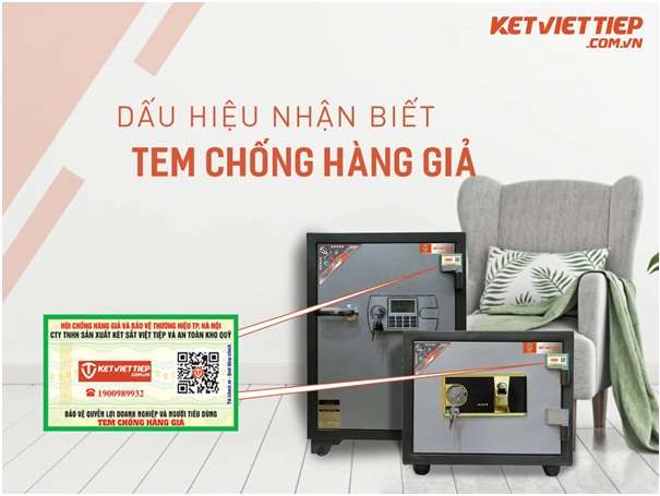 Tem chống hàng giả giúp nhận biết két sắt Việt Tiệp chính hãng