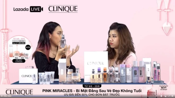 ELC tổ chức livestream trực tuyến tư vấn làm đẹp trên sàn thương mại điện tử Lazada Việt Nam. Ảnh: Lazada Việt Nam