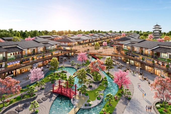 Binh Chau Onsen được thổi hồn cảm hứng từ kiến trúc đậm chất Nhật Bản, có sự giao thoa giữa vẻ hoài cổ, sang trọng và hơi thở hiện đại. Ảnh phối cảnh: Novaland.