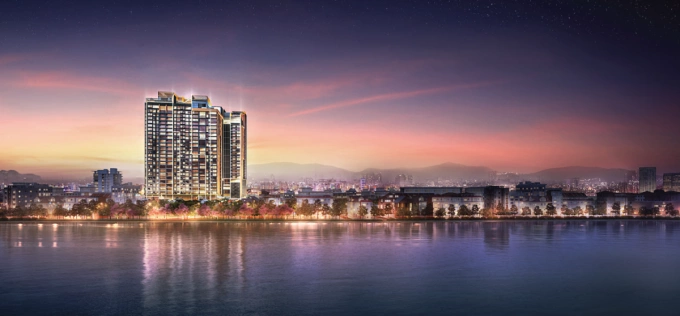 Phối cảnh dự án Heritage West Lake bên bờ hồ Tây.