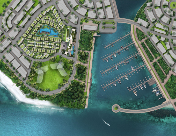 Sailing Club Residences Ha Long Bay nằm kế bên bến du thuyền Halong Marina. Ảnh: BIM Land