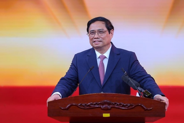 Thủ tướng Phạm Minh Chính phát biểu tại sự kiện ngày 12/10. Ảnh: Nhật Bắc