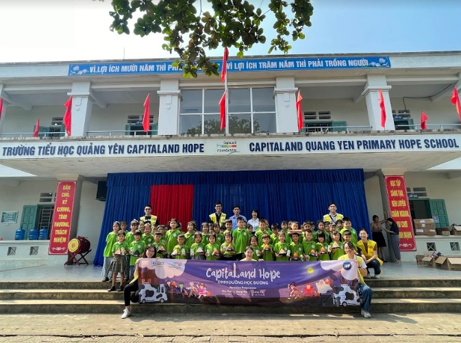 Chương trình dinh dưỡng học đường tại một trong 4 điểm trường CapitaLand Hope. Ảnh: Tập đoàn CapitaLand
