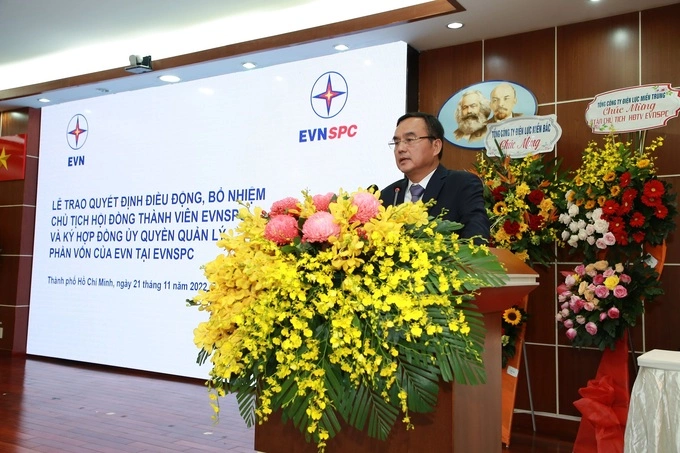 ông Dương Quang Thành – Bí thư Đảng ủy, Chủ tịch HĐTV EVN phát biểu chỉ đạo, giao nhiệm vụ của Chủ tịch HĐTV EVN.