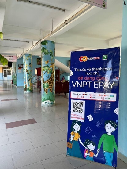 Hình ảnh truyền thông về dịch vụ tại trường học. Nguồn: VNPT Epay