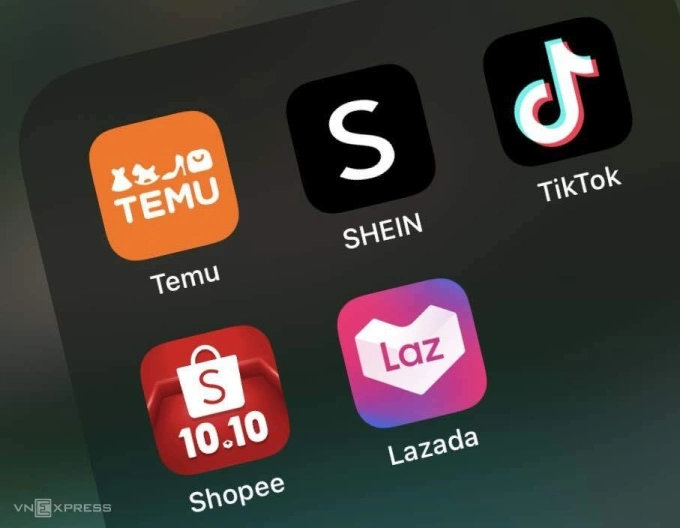 Một số sàn thương mại điện tử và mạng xã hội có lượng giao dịch, mua hàng lớn tại Việt Nam. Ảnh: Viễn Thông