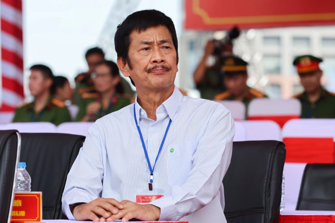 Ông Bùi Thành Nhơn, chủ tịch tập đoàn Novaland tại buổi diễn tập an ninh trật tự ở TP Thủ Đức, ngày 30/10/2022. Ảnh: Quỳnh Trần