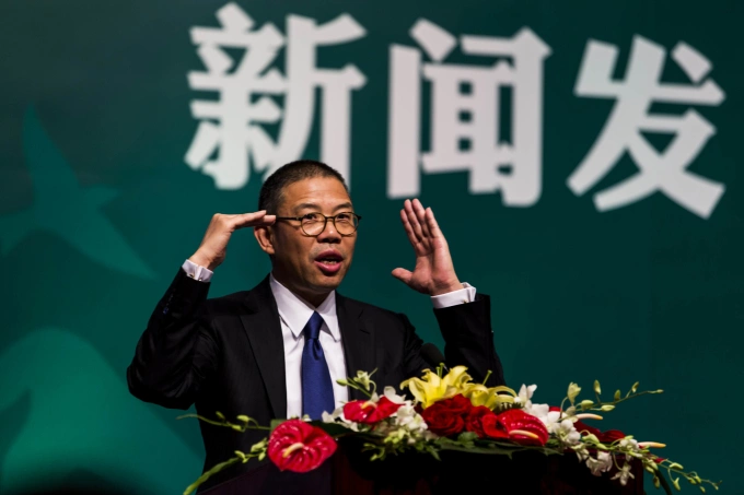 Zhong Shanshan, Chairman of Nongfu Spring Co., Ltd., delivers a speech at a press conference in Beijing, China, May 6, 2013. Reuters