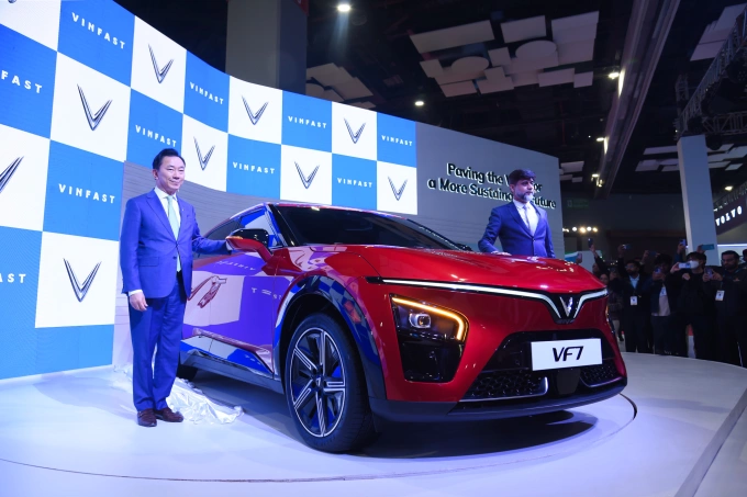 Sự kiện ra mắt xe VF6, VF7 tại Ấn Độ của VinFast. Ảnh: VIC