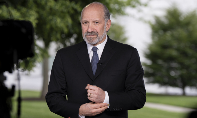 Bộ trưởng Thương mại Mỹ Howard Lutnick tại Nhà Trắng tháng 5/2025. Ảnh: AP