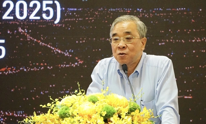 Ông Nguyễn Ngọc Hòa, Chủ tịch Huba tại hội nghị sáng 23/7. Ảnh: Huba
