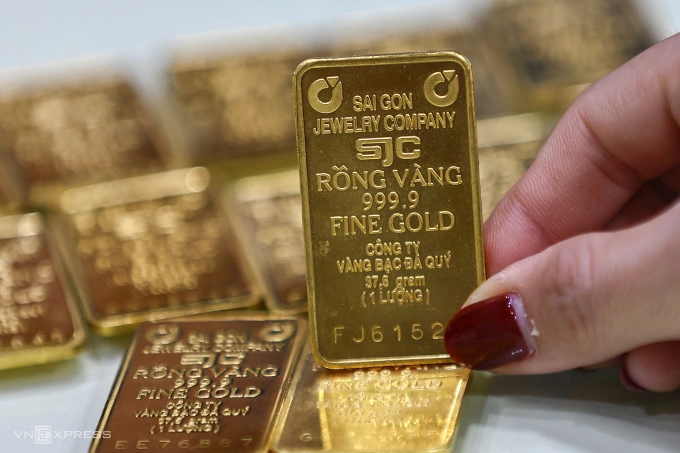 Vàng miếng tại trụ sở SJC ở quận 3, tháng 3/2025. Ảnh: Quỳnh Trần