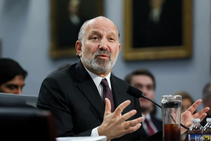 Bộ trưởng Thương mại Mỹ Howard Lutnick trong cuộc họp ngày 5/6. Ảnh: Reuters