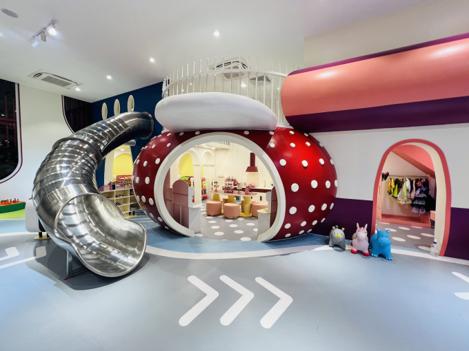 Mô hình kids café hiện đại kết nối cả gia đình do SkyNext thiết kế. Ảnh: SkyNext