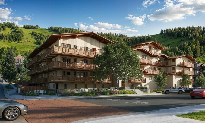 Phối cảnh dự án khách sạn Aspen Mountain (JF43) sau khi được tái phát triển. Ảnh: EB5 Capital