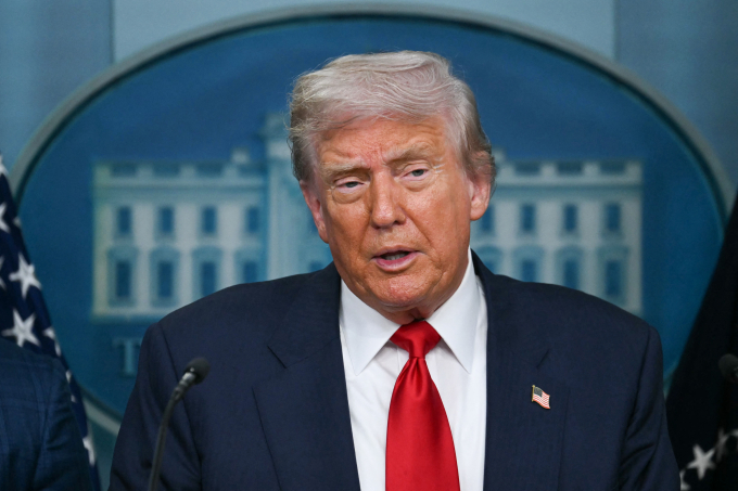 Tổng thống Donald Trump tại cuộc họp báo ở Nhà Trắng ngày 11/8. Ảnh: AFP