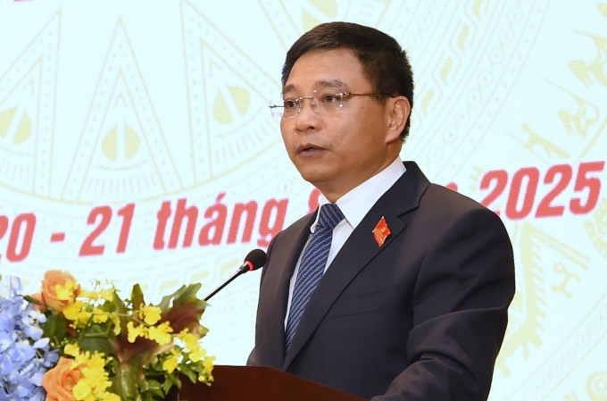 Bộ trưởng Tài chính Nguyễn Văn Thắng phát biểu tại Đại hội, ngày 21/8. Ảnh: MOF
