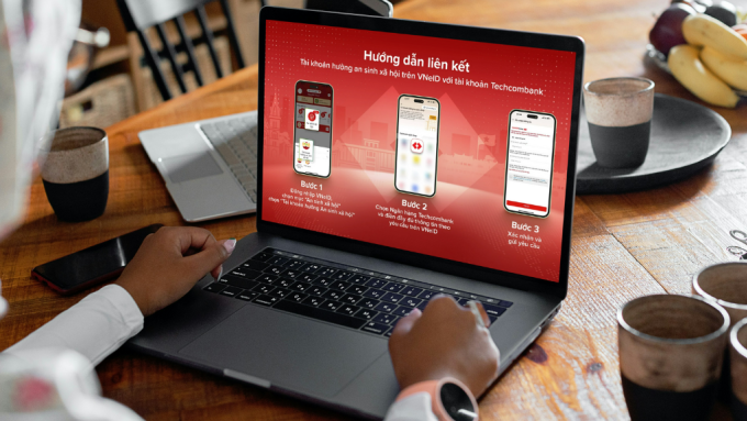 Ba bước liên kết tài khoản hướng an sinh xã hội trên VNeID với tài khoản Techcombank.