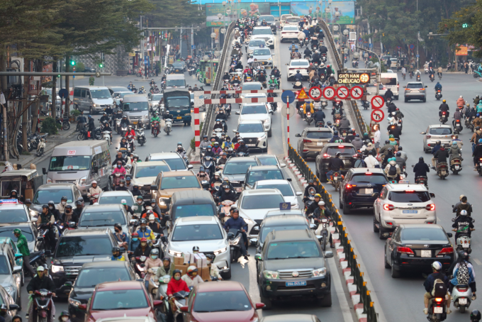 Phương tiện giao thông trên đường phố tại Hà Nội, tháng 1/2025. Ảnh: Ngọc Thành