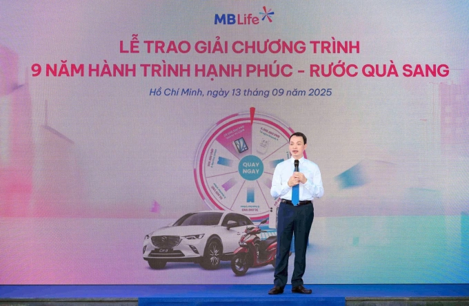 Ông Bùi Trung Kiên, Tổng giám đốc MB Life phát biểu tại lễ trao giải. Ảnh: MB Life