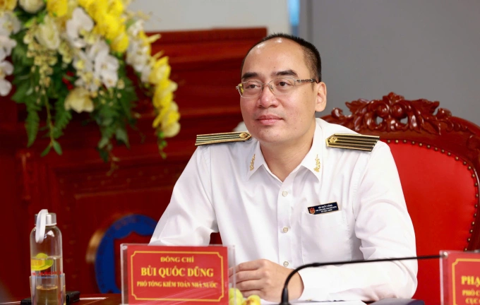 Phó tổng Kiểm toán Nhà nước Bùi Quốc Dũng tại hội nghị, ngày 23/9. Ảnh: Anh Đức