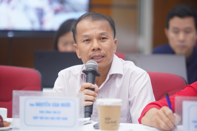 Ông Nguyễn Văn Mười - Phó Tổng Thư ký Hiệp hội Rau quả Việt Nam phát biểu tại toạ đàm, ngày 23/9. Ảnh: Báo Tiền Phong