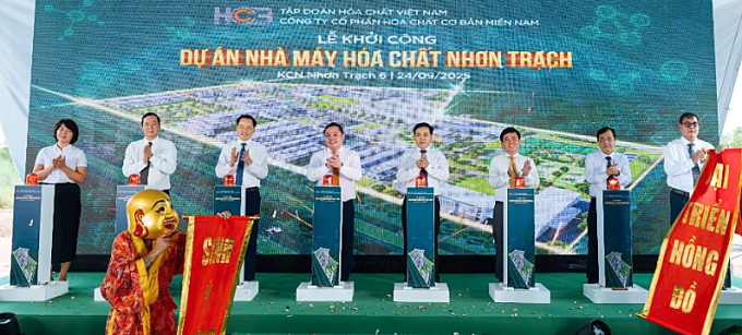 Lễ khởi công Nhà máy Hóa chất Nhơn Trạch. Ảnh: Vinachem
