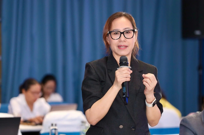 Bà Tô Thị Tường Lan, Phó Tổng Thư ký Hiệp hội Chế biến và Xuất khẩu Thủy sản Việt Nam (VASEP) phát biểu tại sự kiện sáng 26/9. Ảnh: Người Lao Động