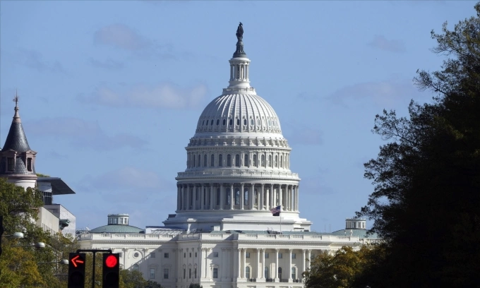Tòa nhà quốc hội Mỹ ở thủ đô Washington tháng 11/2024. Ảnh: AP