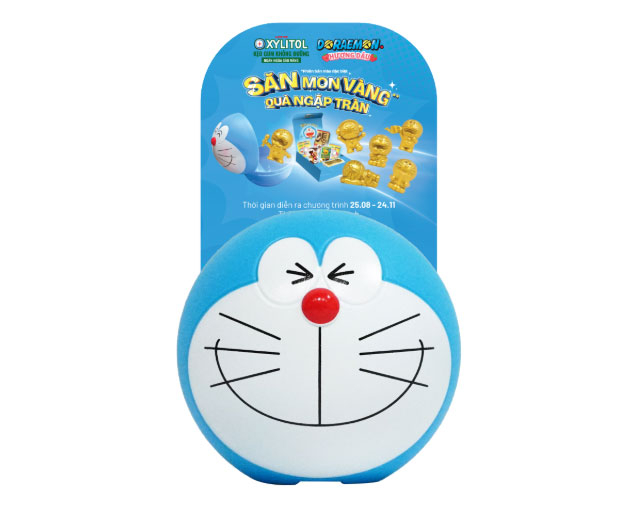 Trái bóng Lotte Xylitol Doraemon được thiết kế ngộ nghĩnh. Ảnh: Lotte