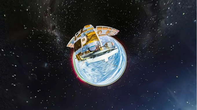 Hình ảnh trái đất được Insta360 X2 ghi lại từ ngoài không gian. Ảnh: Insta360