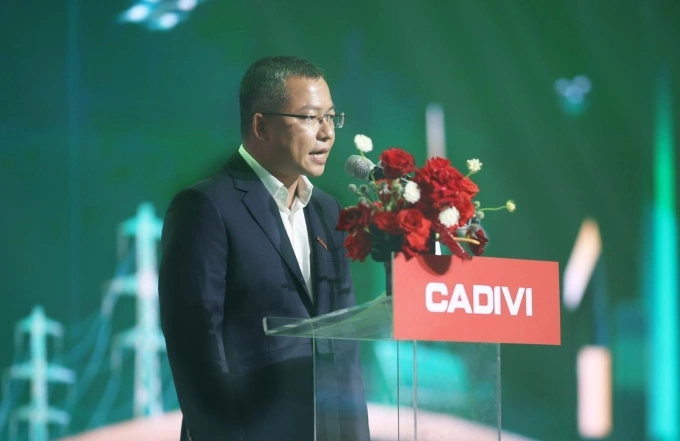 Ông Lê Bá Thọ, Chủ tịch Hội đồng quản trị phát biểu tri ân đến khách hàng, đối tác đồng hành. Ảnh: Cadivi