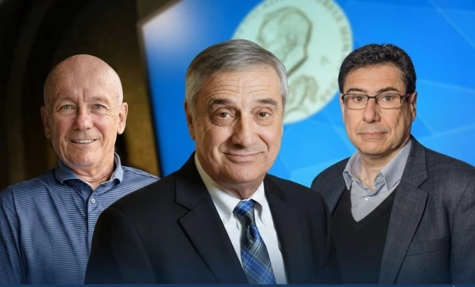 Ba nhà khoa học đoạt giải Nobel Kinh tế 2025. Ảnh: Anh Tú