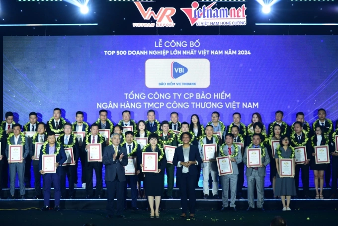 Bảo hiểm VietinBank (VBI) được vinh danh trong top 500 doanh nghiệp lớn nhất Việt Nam 2024, tăng 81 bậc so với năm 2023. Ảnh: VBI