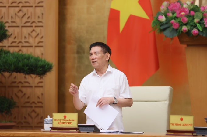 Phó thủ tướng Hồ Đức Phớc phát biểu tại cuộc họp, ngày 14/10. Ảnh: VGP