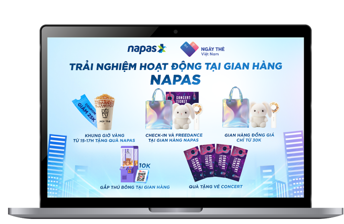 Khách tham quan có cơ hội nhận nhiều phần quà từ Napas tại Ngày Thẻ Việt Nam. Ảnh: Napas