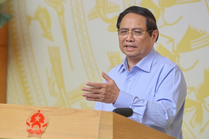Thủ tướng Phạm Minh Chính phát biểu tại cuộc họp ngày 18/10. Ảnh: VGP
