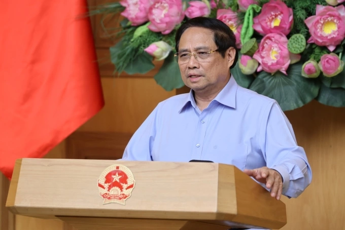 Thủ tướng Phạm Minh Chính tại cuộc họp ngày 18/10. Ảnh: VGP