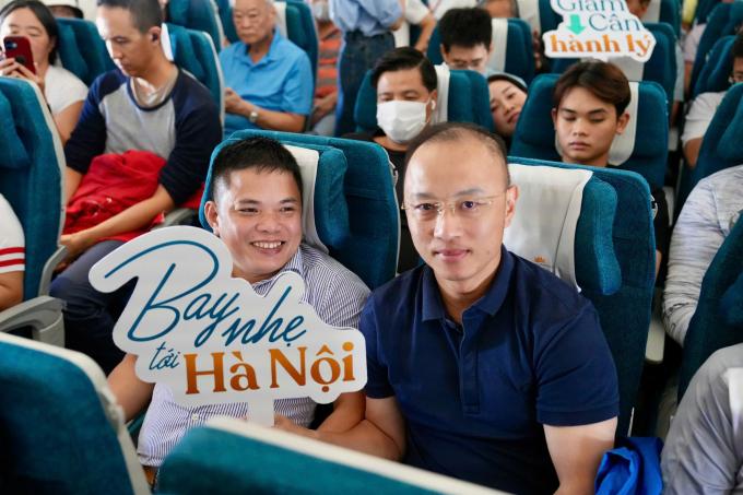 Hành khách trên chuyến bay xanh của Vietnam Airlines. Ảnh: Vietnam Airlines
