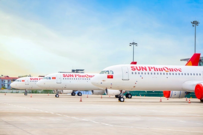 Sun PhuQuoc Airways đã đón 3 trên tổng số dự kiến 8 tàu bay trong năm 2025. Ảnh: Sun Group