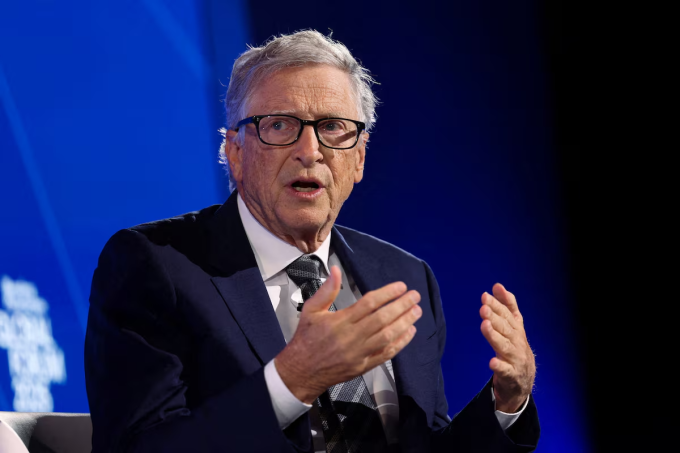 Bill Gates phát biểu tại Diễn đàn Toàn cầu Bloomberg Philanthropies thường niên ở Manhattan, New York, Mỹ, ngày 24/9. Ảnh: Reuters