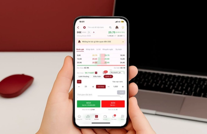 Tính năng Lệnh AI giúp người dùng chia nhỏ lệnh giao dịch. Ảnh: DNSE
