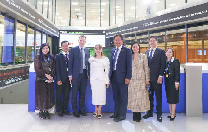 Lãnh đạo ngân hàng thăm và làm việc tại Sở giao dịch chứng khoán London. Ảnh: HDBank