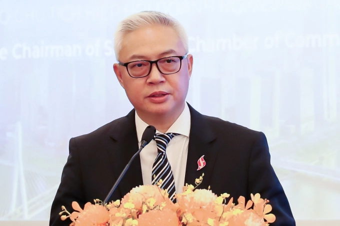 Ông Seck Yee Chung, Phó chủ tịch SingCham phát biểu sáng 30/10. Ảnh: ITPC