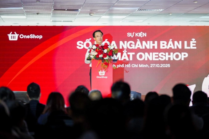 Ông Lê Huỳnh Minh Tú - Phó giám đốc Sở Công Thương TP HCM tại sự kiện ra mắt OneShop. Ảnh: One Mount Distribution