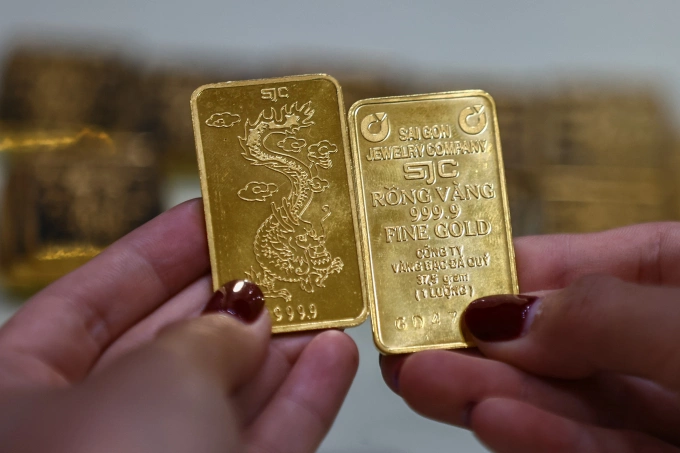 Vàng miếng tại trụ sở SJC (TP HCM) vào tháng 3/2025. Ảnh: Quỳnh Trần