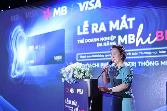 Bà Đặng Tuyết Dung, Giám đốc Visa Việt Nam và Lào phát biểu tại sự kiện. Ảnh: MB