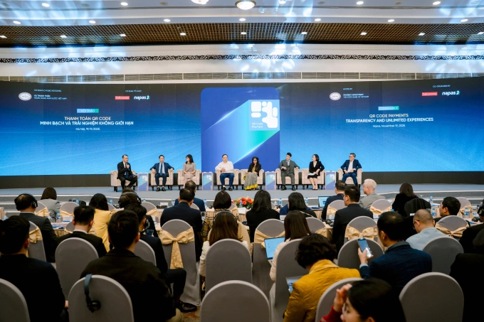 Các chuyên gia thảo luận tại Hội thảo Thanh toán QR Code: Minh bạch và trải nghiệm không giới hạn. Ảnh: Napas
