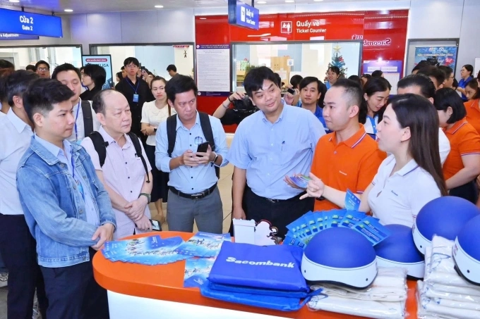 Gian hàng của Sacombank tại Ngày hội Công nghệ số Thủ Đức. Ảnh: Sacombank